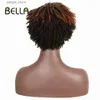 Perruques synthétiques Bella afro perruque curly bouclée putain synthétique courte 10 pouces dreadlock cheveux bouclés ombre blonds rouges orange cosplay perruques pour les femmes noires y240401