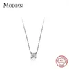 قلادات قلادة Modian Simple 925 Sterling Silver الهندسة قطع القلادة Zircon Zircon مناسبة للسيدات