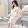 Vêtements de nuit pour femmes Filles d'été Kawaii Femmes Chemise de nuit Mode Homedress Coton doux Dessin animé Avocat Lingerie Robes de nuit à manches longues