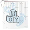 Tende da doccia Baby Boy Babyshower Gender Reveal Tenda 72x72 pollici con ganci Modello fai da te Protezione della privacy