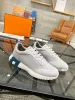 New Men Summer Walk Italy Design Bouncing Casual Sneaker Shoes Nappa Leather Technical Blue Suede Goatskin Low Top Trainers Party Dress Walking Skate Shoe With Box