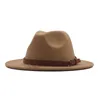 Bérets Gander Mountain Hat Large Classic Wool Belt Fedora Floppy Panama Boucle Femmes Casquettes de baseball Hommes