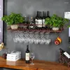 Support de verre à vin de Style européen, assiettes décoratives, support de gobelet suspendu, étagère de salle à manger à l'envers, support mural