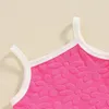 Kledingsets Peutermeisje Zomeroutfits Bloempatroon Bandjes Mouwloze tanktops Elastische taille Shorts 2-delige kledingset