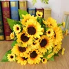 Fleurs décoratives 30cm tournesol artificielle soie plastique fausse fleur 1/2 pièces pour mariage Vase décoration maison jardin Bouquet