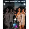 Superbes photos et vidéos avec notre appareil photo numérique 5K – Caméra de vlogging autofocus 64 MP pour YouTube, objectif selfie, zoom optique 5X, flash, écran tactile, antishake, carte 64 Go.