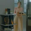 Werkjurken Kpop Park Min Jong Koreaans Drama Hetzelfde kantoor Dame Elegante roze korte blazer Jas Kant elastische lange rok Dames tweedelige set