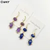 Dangle Earrings WT-E735 Latest Long Drop Shape Tiny Cubic Zircon Around Stone For Women Anniversary Colorful Gemstone Hook Earring Finding