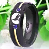 Bands Tungsten Wolf Ringen Voor Mannen Lone Wolf Howling Moon Ring Mannen Weding Band Engagement Odin Symbool Ringen Mannelijke Vinger sieraden