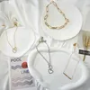 Anhänger Halsketten Damen Edelstahl Halskette Koreanische Mode Perlenschmuck Einfache Anhänger Persönlichkeit Alles Nische Kragen Mädchen Party Geschenk 240330