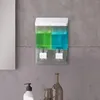 Dispenser di sapone liquido Pressa manuale a doppia testa Contenitore quantitativo durevole montato a parete per il bagno del bagno Parte della scuola El