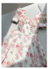 Koreansk sommarmode chiffong blommig klänning kvinnor avslappnad a-line fairy party midi vestidos kvinnlig vintage strand kort ärmrock 240320