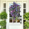 Decorative Flowers Wedding Party Decoration Fake Tulips Artificial Flower Vine DIY 1PC Farmhouse Simulation Purple Spring Front Door Wreath