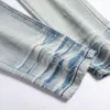 Mens Jeans 2023 Alta Qualidade Luz Azul Reto Slim Plus Size 42 44 Pantalones Designer para Homens Casual Denim Calças Drop Delivery App Dhgby