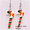 Charme Noël Goujons Acrylique Boucles D'oreilles Mode Jingle Bell Arbre De Noël Dangle Béquille Bonhomme De Neige Flocon De Neige Père Noël Glitter Teardrop Dhjr5