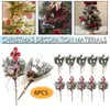 Decoratieve Bloemen 12 Stuks Kerst Rode Bes Kunstmatige Dennenappel Tak Vakantie Decors Boom Decoraties Thuis Bloemen Decor Bloem Ambachten