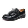 Chaussures habillées de haute qualité marque hommes en cuir véritable à la mode gland design mocassins haut de gamme livraison gratuite
