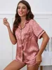 56ph pyjamas sexy pyjamas en satin de haute qualité ensemble pour femmes deux pièces shorts sets vêtements de nuit pyjamas d'été féminin de vêtements de lounge à domicile 2404101