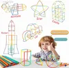 Blockerar 100st barns DIY Utbildningsstrån Blockerar kreativa montering och byggande leksaker förälder-barn interaktion dagis gåvor 240401