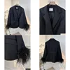 Basic Casual Dresses In Early Spring Of 2024 A French Suit Jacket With Detachable Ostrich Furwork Cuffs Drop Delivery Apparel Wome Dhczr