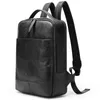 Sac à dos en cuir noir pour ordinateur portable, sac à bandoulière pour hommes, sacoches à dos, sac à main d'affaires décontracté pour garçon d'école