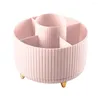 360° Storage Boxes Rotating Cosmetics Box Large Capacity Makeup Lipstick Container 6 Compartments for Home Bedroom Dresser