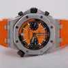 Elegancki AP Zegarwatch Royal Oak Offshore 26703st Męskie zegarek sportowy Precision Stal Orange Automatyczne mechaniczne szwajcarskie słynne na całym świecie suknia biznesowa moda