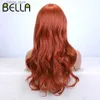 Синтетический парики ролевой парик Bella 22-дюймовый синтетический парик длиной 22 дюйма с челками, подходящими для женщин, коричневого высокотемпературного природного парика Y240401