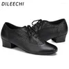 Dance Buty Dileechi Modern Adult Men's Hal Miękki dół Łaciński czarny plac przyjaźń