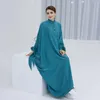 Ubranie etniczne Turcja duża huśtawka Solidna szata muzułmańska abaya sukienka kobiety Bliski Wschód Moda Eid Ramadan sukienki Dubai Abayas