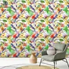 Wallpapers kleurrijke vogels schil en plak behang bloemen verwijderbare zelfklevende muurpapierstickers voor slaapkamer woonkamer decor