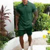 Mens Tracksuits Tracksuit Solid Color Short Sleeve Shorts Casual Sets Men Fashion Brand Summer Sweatsuit Sports Suits Drop Delivery Ap Dhsng