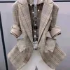 Damenanzüge Blazer Blumendruck Sunsn Slim Cardigan Dünn für Frauen Mantel Elegant Dreiviertel Büro Dame Herbstjacke Drop Deliver Dhzhj