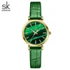 Shengke K0180 SK Moissanite Watch Rose Gold Mesh Watchband Wime Wristwatch Watchisite Watches Watches Quartz