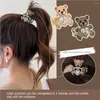 Accessoires pour cheveux, pince à crabe, couvre-chef en diamant pour filles, griffe d'ours, queue de cheval haute, support fixe, Style coréen