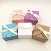 Present Wrap 20st/Lot Gratis band Regelbunden kubform Pappersförpackningsbox för mellanmål Macaron Lollipop Apple Biscuits Cake Display Falls