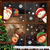 Pegatinas para ventana, copos de nieve navideños, calcomanías navideñas, decoración navideña, Papá Noel, reno, parte 5 hojas