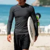 Одежда 2022 Мужская мода Солнцезащитный крем Быстросохнущий купальник Футболка с длинным рукавом Костюм для серфинга Водные виды спорта Подводное плавание Плавание Серфинг Костюм