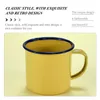 Mugs 4 Pcs Colored Enamel Mug Water Cup Espresso Glasses Portable Coffee Party Ceramic Cups Supplies Thickened Accessories Retro