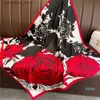 Bandanas Durag foulards marque de luxe mode 90cm foulards carrés Design sergé foulard en soie femmes Hijab Bandana châle enveloppes