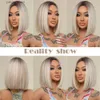 Synthetic Wigs Brown Ohm synthetic wig short straight Bob wig suitable for women middle part Lolita role-playing natural hair heat-resistant fiber Y240401