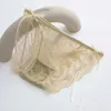 Mutandine da donna Wave Dot Mesh Lace per sottile fiocco in nastro traspirante Slip a vita media Biancheria intima in cotone