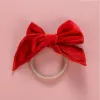 ヘアアクセサリー24pcs卸売4.5インチVeet Barrettes Bows Kids hairhand Elastic nylon baby headband neborn hairtie dreiv dhl5s