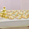 Disposable Dinnerware 25 Pcs Paper Plates Round Cake Pan Birthday Party Supplies For