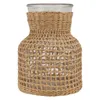 Vasi in vetro per centrotavola Vaso da fiori con copertura in rattan Bud Rustic Desktop Wicker Home