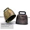 Party Supplies 2 Pcs Retro Ling Metal Bell Cow Cowbell Bells Brass Vintage Decor Desktop Ornament Pet