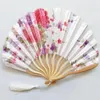 Decorative Figurines Vintage Silk Folding Hand Fan Retro Chinese Style Special-Shaped Bamboo Tassel Wedding Craft Ornament Home Decoration