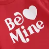 Ensembles de vêtements Born Baby Girl Saint Valentin Tenue Lettre Romper T-shirt à manches longues Tops Heart Mesh Robe Jupe Ensemble