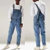 Jeans pour hommes Hommes Bib Denim Pantalons Mode Tendance Street Style Barboteuses Printemps Bandoulière réglable Casual Combinaisons droites