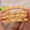 Armband 4st Etiopiska guldfärg personlighet fyrkantiga armband för män kvinnor dubai brud bröllop armband afrikanska arabiska smycken Mellanöstern